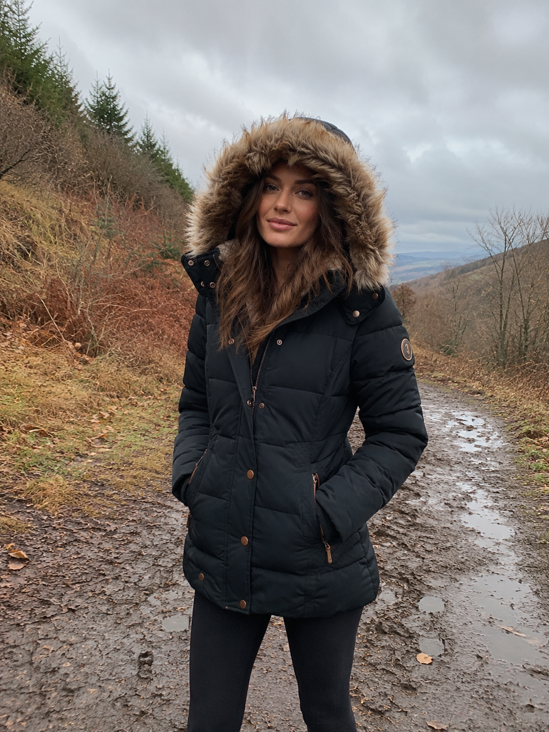 Women's Quilted Jacket – Padded Warm Hooded Winter Coat