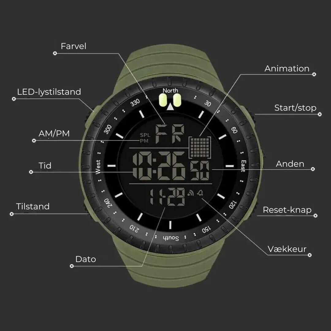 Outdoor Watch – Waterproof Rugged Digital Sports Watch