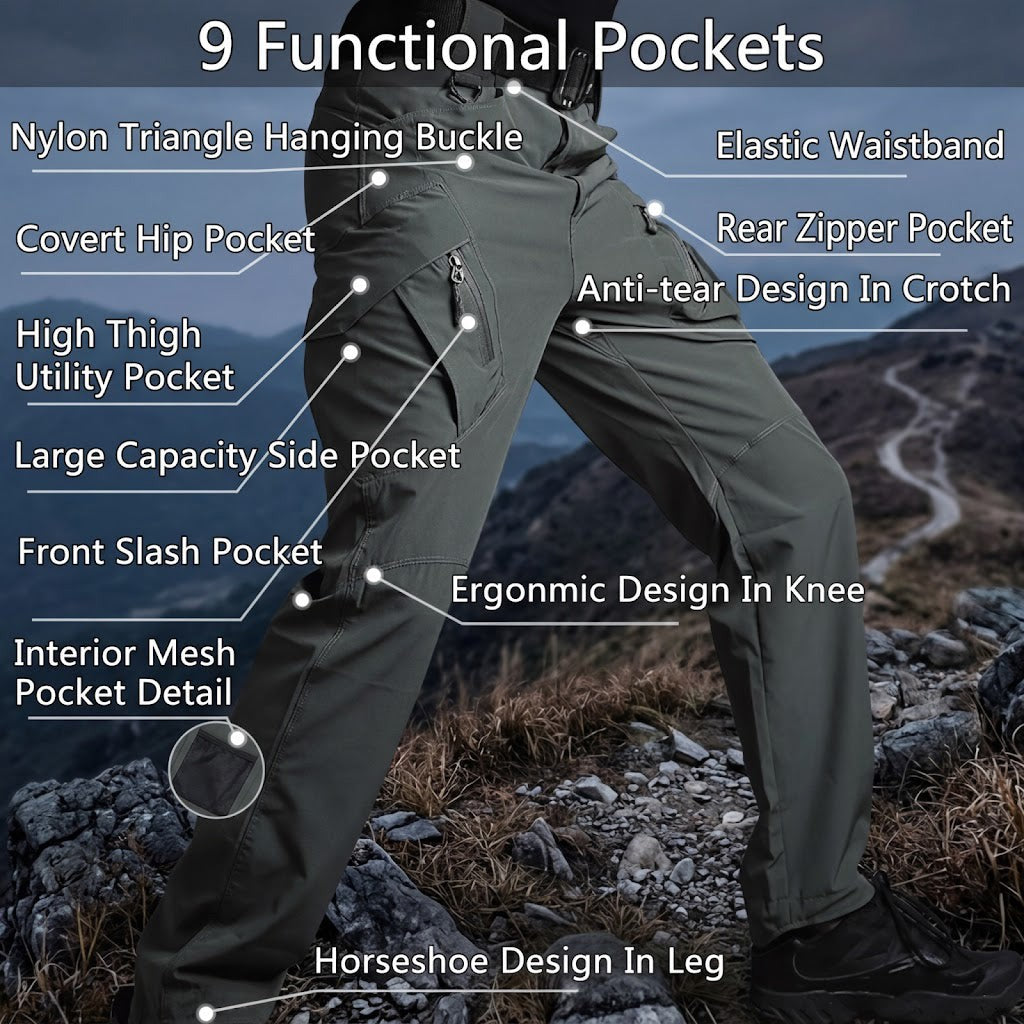 Tactical Trousers – Men's Lightweight Quick-Dry Stretch Cargo