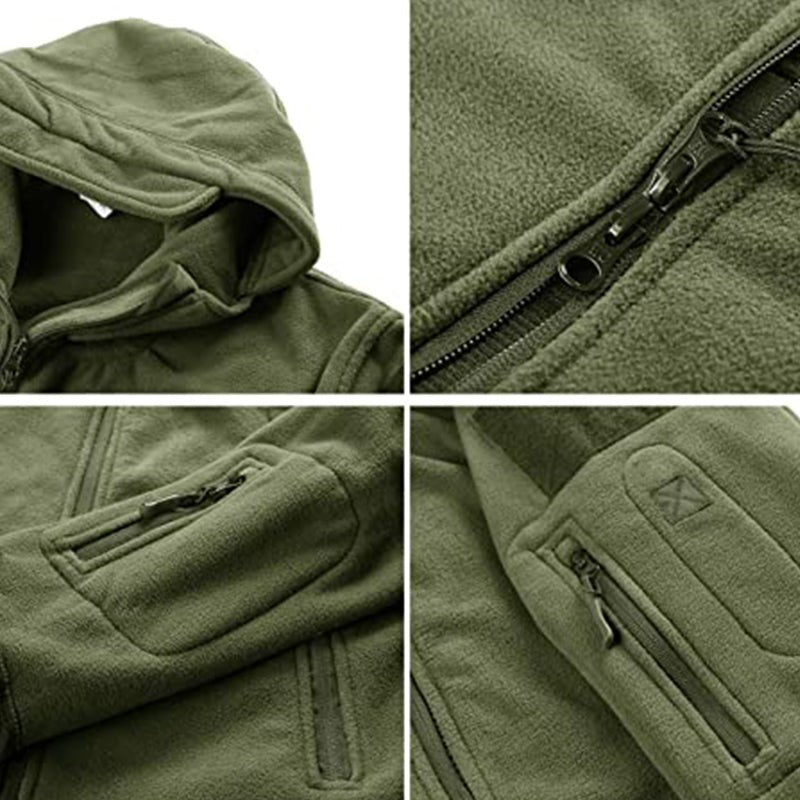 Fleece Tactical Jacket – Men's Warm Hooded Military Jacket