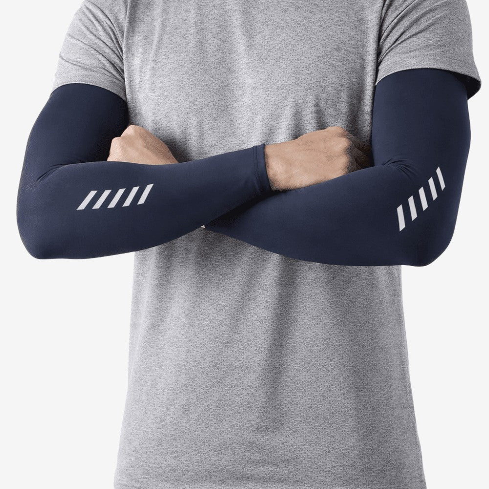 Arm Sleeves – Lightweight Breathable UV Sports Sleeves – Dark Blue