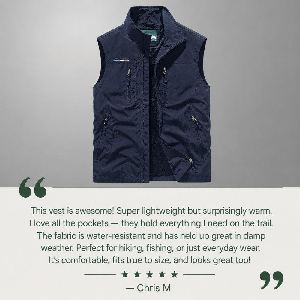 Cargo Gilet – Lightweight Water-Resistant Sleeveless Vest