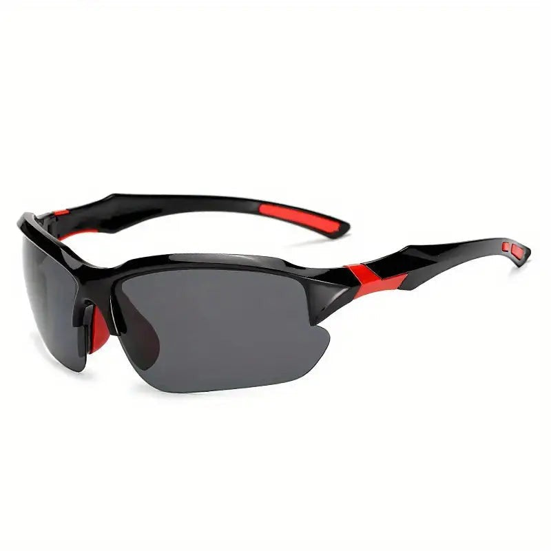 Cycling Sunglasses – Polarised UV Sports Sunglasses – Black-Red