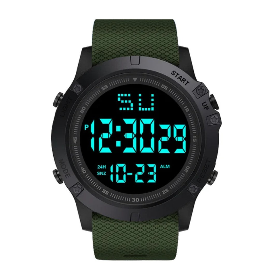 Digital Watch – Men's Waterproof Rugged Outdoor Watch – Green