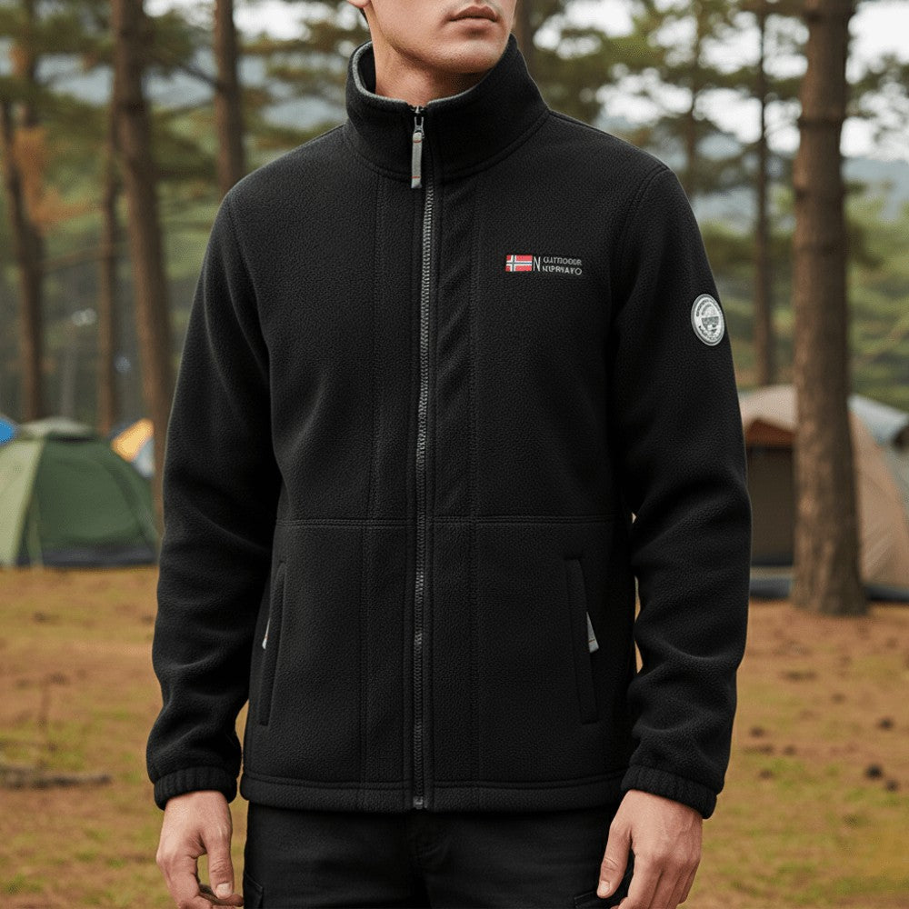 Fleece Jacket – Lightweight Breathable Thermal Fleece – Black