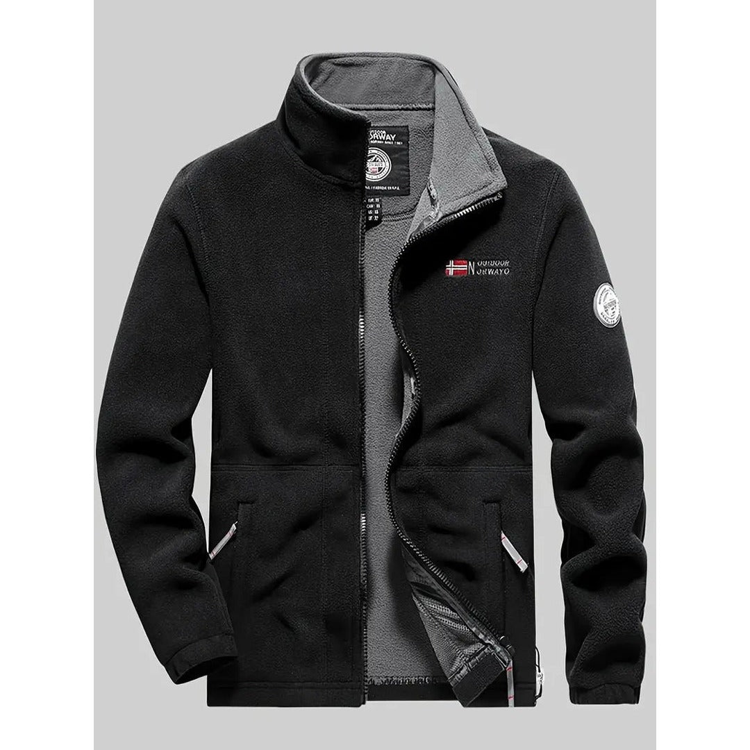 Fleece Jacket – Thermal Polar Fleece Outdoor Jacket – Black