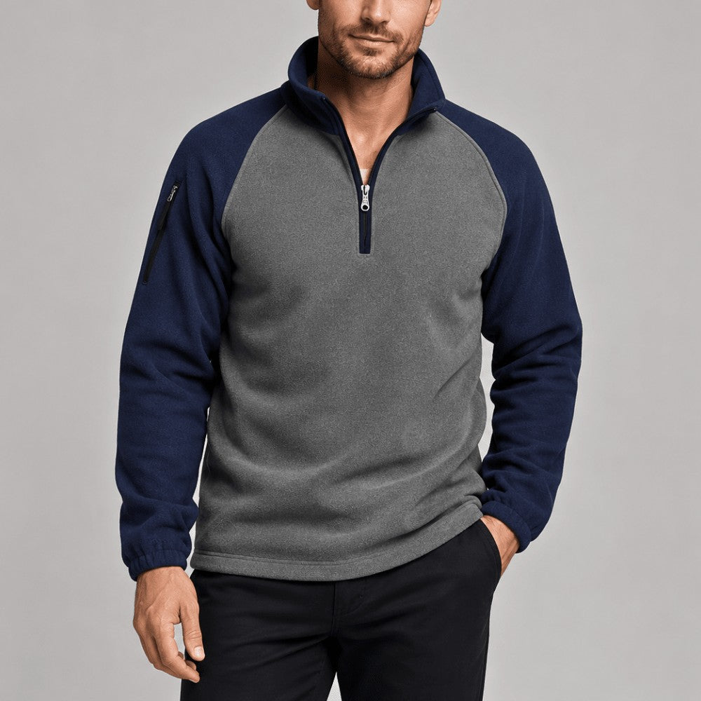 Fleece Pullover – Men's Lightweight Breathable Outdoor Fleece – Navy Blue