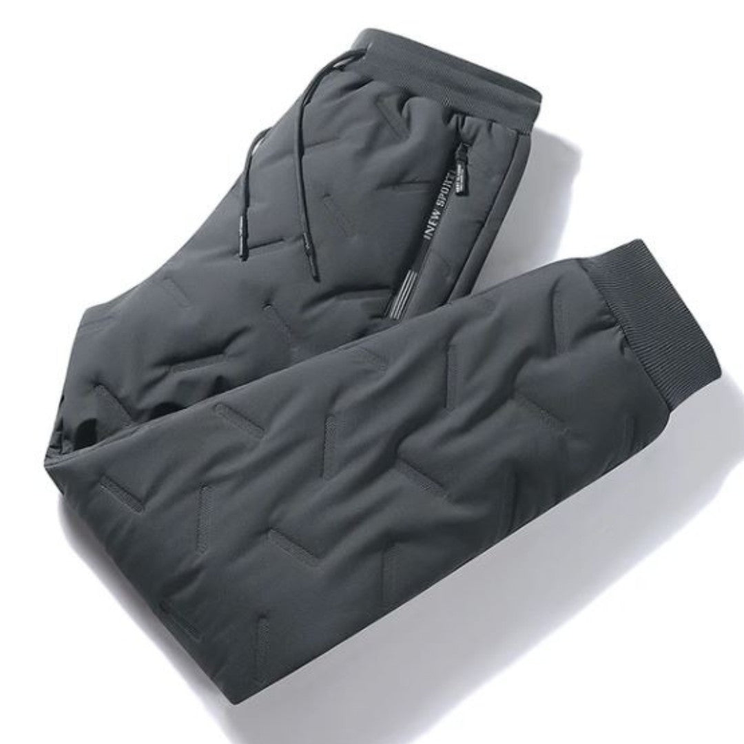 Fleece Trousers – Warm Lined Winter Outdoor Trousers – Ribbed Grey