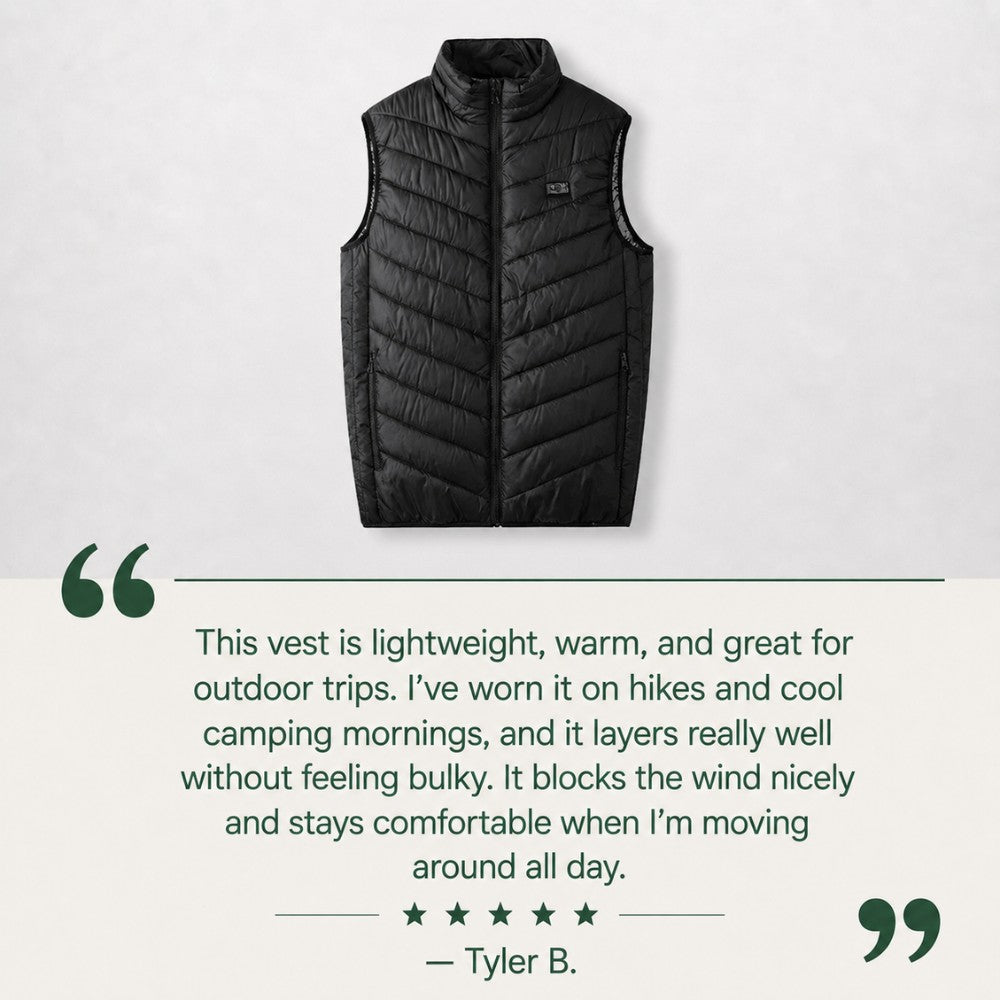 Heated Gilet – Lightweight Water-Resistant Rechargeable Vest
