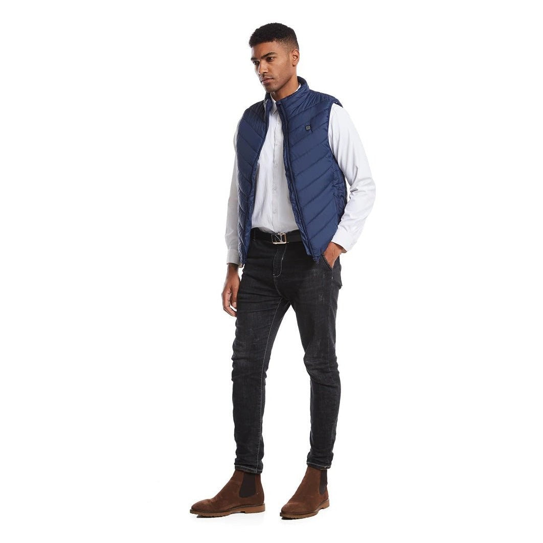 Heated Gilet – Lightweight Water-Resistant Rechargeable Vest – Blue