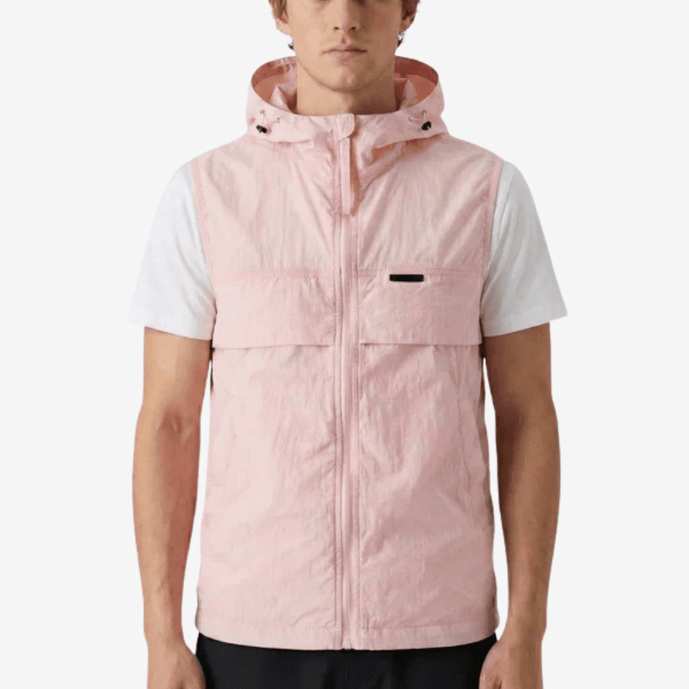 Hiking Gilet – Lightweight Hooded Sleeveless Vest – Pink