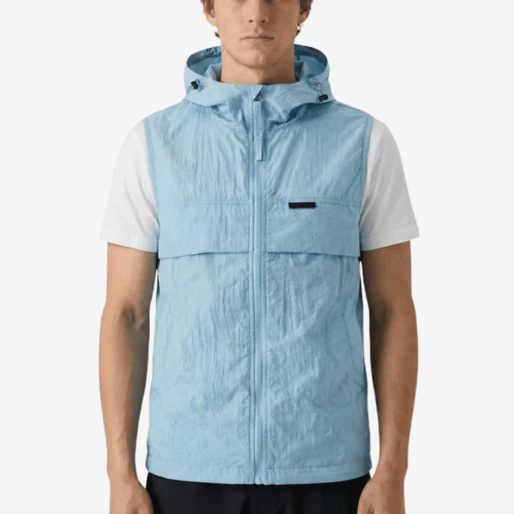 Hiking Gilet – Lightweight Hooded Sleeveless Vest – Blue