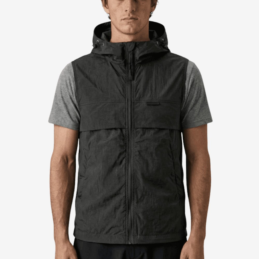 Hiking Gilet – Lightweight Hooded Sleeveless Vest – Black