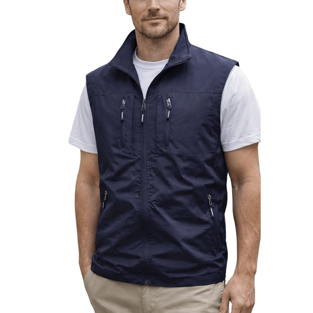 Hiking Gilet – Men's Lightweight Durable Outdoor Vest – Dark Blue