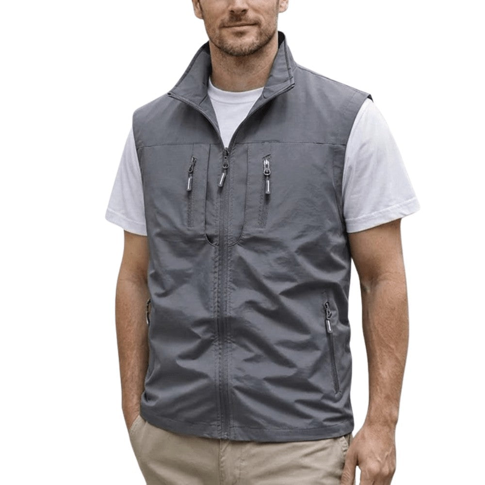 Hiking Gilet – Men's Lightweight Durable Outdoor Vest – Dark Grey