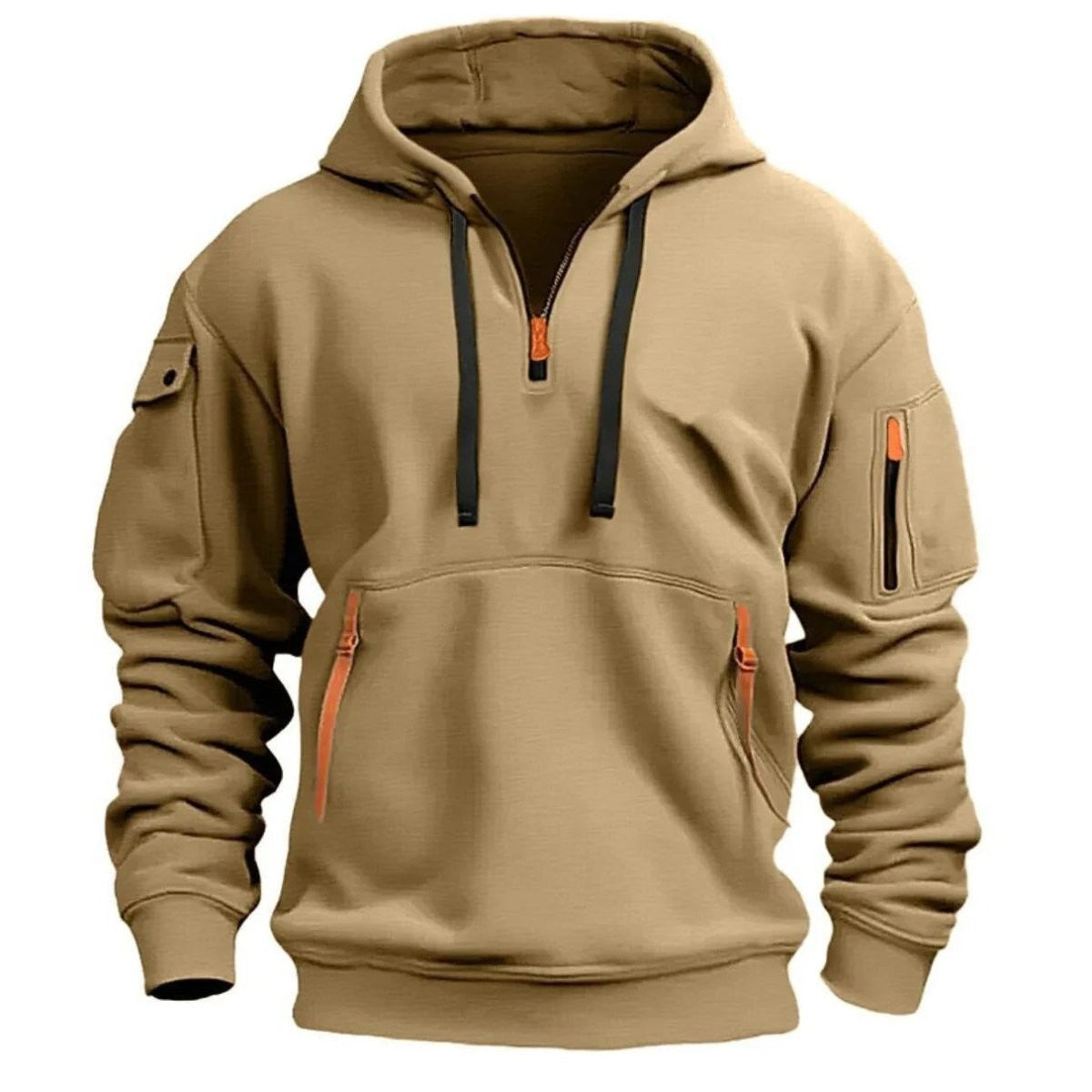 Hiking Hoodie – Lightweight Breathable Half-Zip Hoodie – Sand Beige