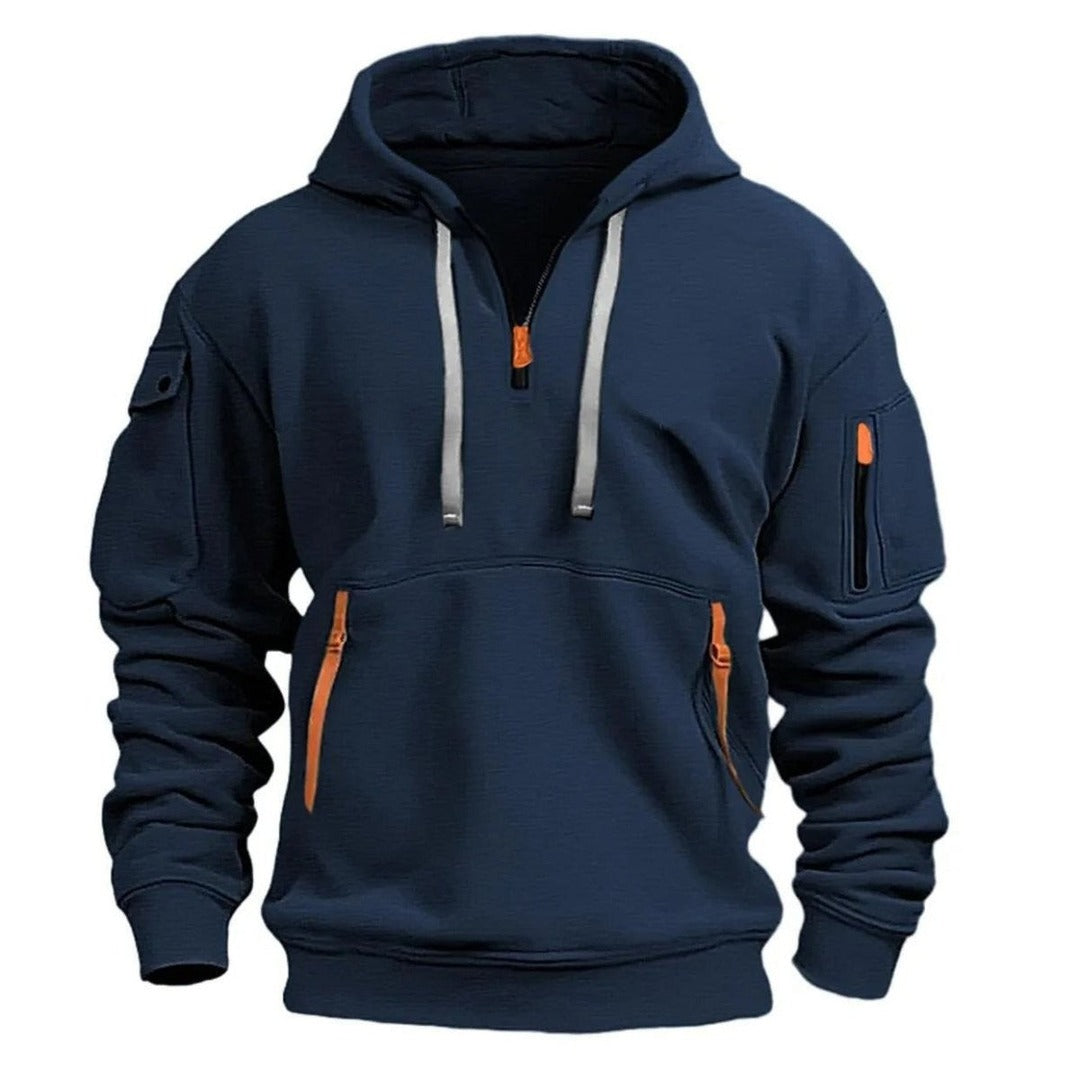 Hiking Hoodie – Lightweight Breathable Half-Zip Hoodie – Blue