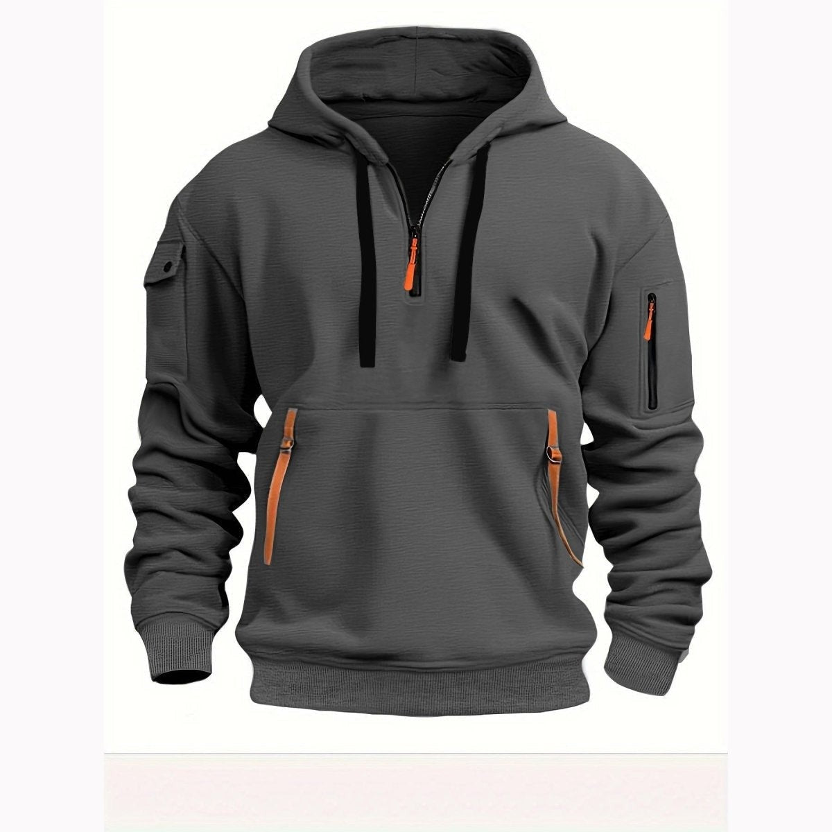 Hiking Hoodie – Lightweight Breathable Half-Zip Hoodie – Dark Grey