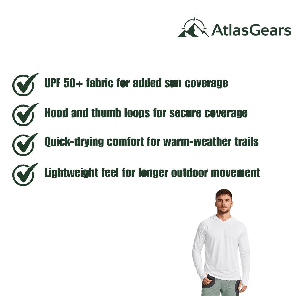 Hiking Shirt – Men's UPF 50+ Long-Sleeve Hooded Sun Shirt