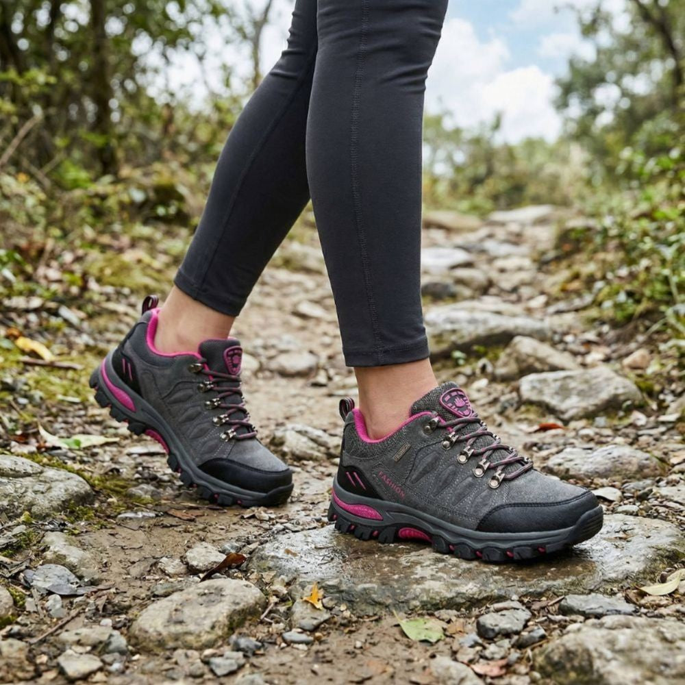 Hiking Shoes – Women's Waterproof Durable Trail Shoes – Grey