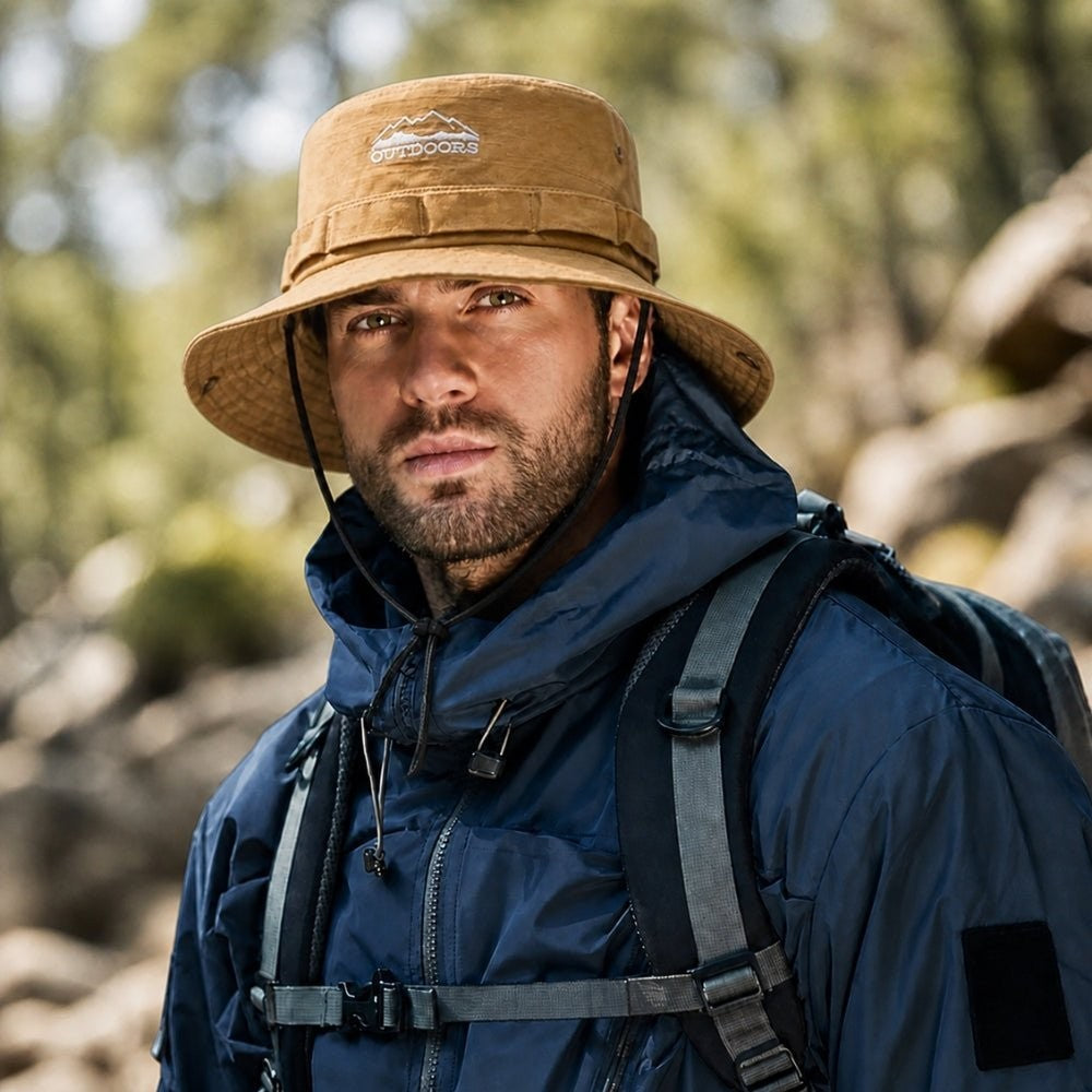 Hiking Sun Hat – Breathable 100% Cotton Packable Wide Brim