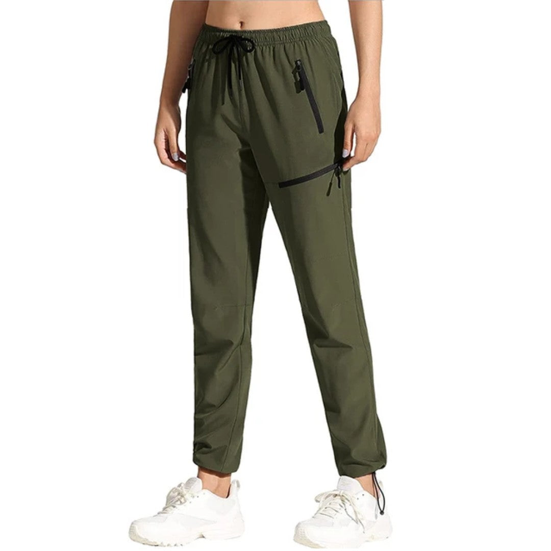 Hiking Trousers – Women's Water-Resistant Walking Trousers – Dark Green