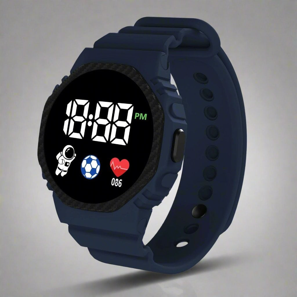 Kids' Digital Watch – Lightweight Water-Resistant Watch – Dark Blue