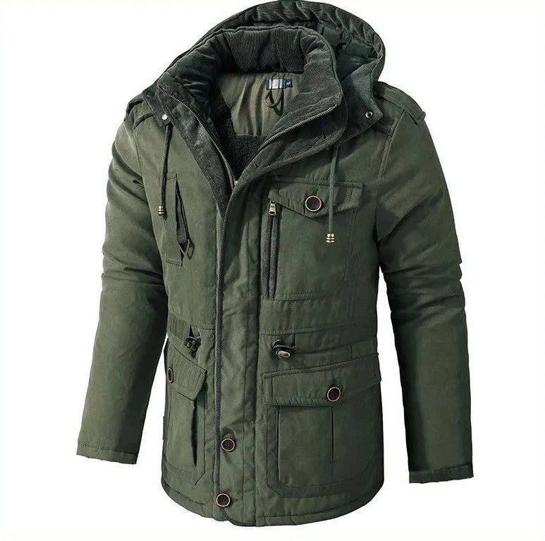 Men's Lined Winter Jacket – Warm Windproof Water-Repellent Coat