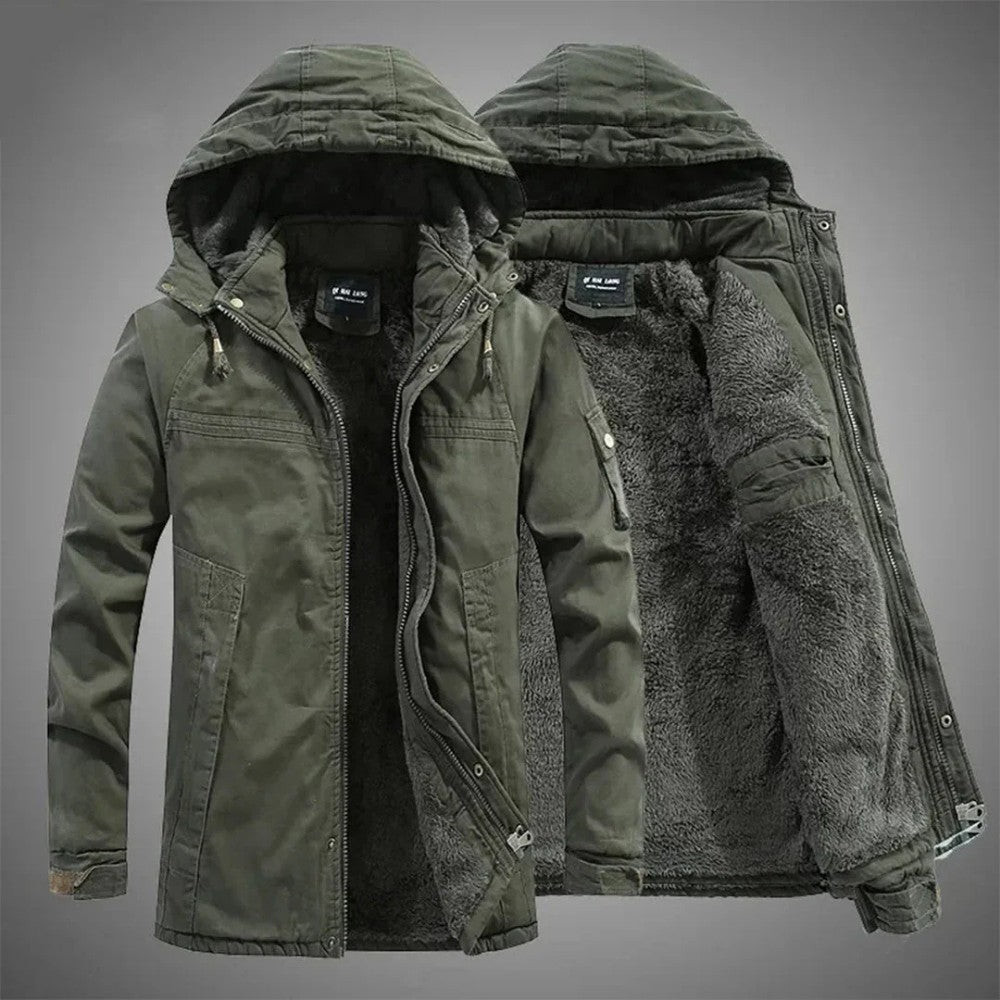 Men's Winter Coat – Fur-Lined Warm Hooded Water-Repellent Parka
