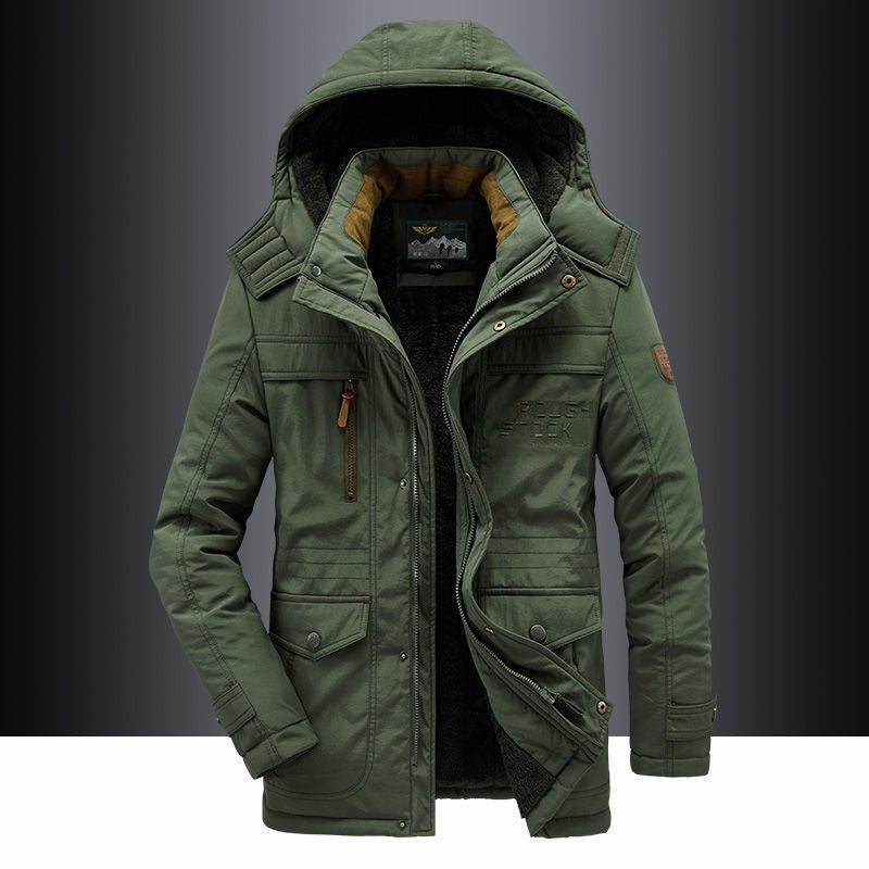 Men's Winter Parka – Insulated Water-Resistant Hooded Winter Coat – Dark Green
