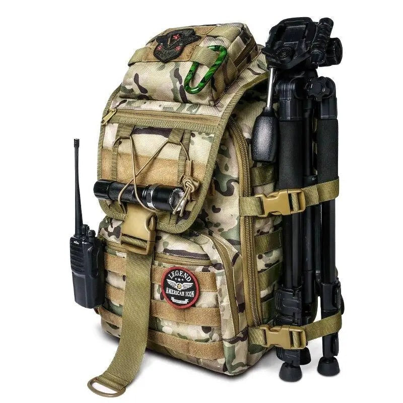 Military Backpack – Rugged 900D Tactical Rucksack – Green Camo