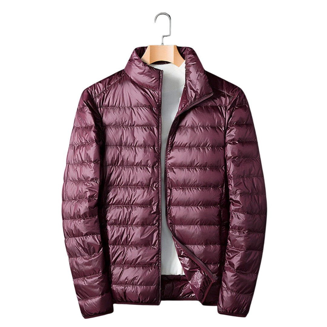 Packable Rain Jacket – Foldable Waterproof Outdoor Shell – Red