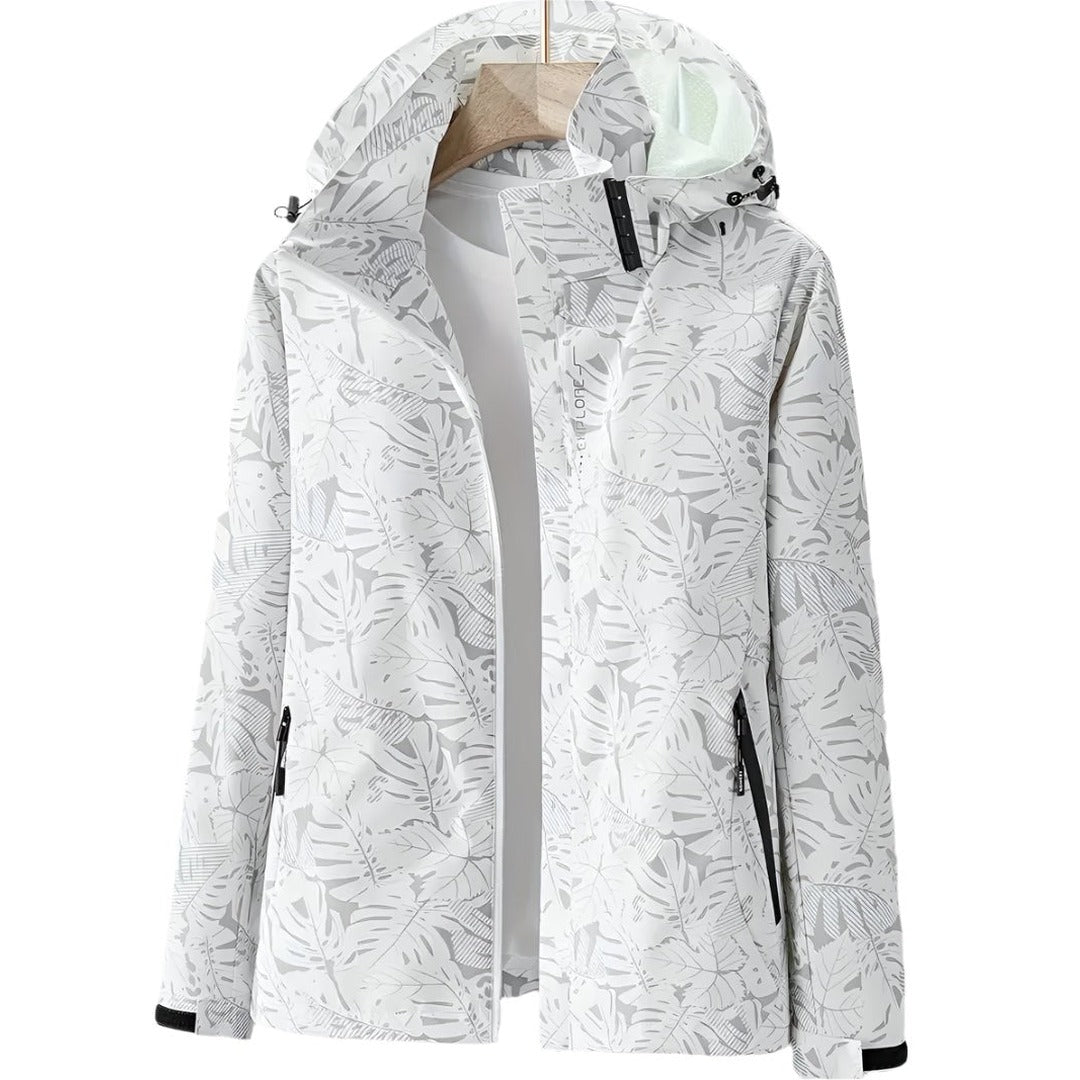 Rain Jacket – Women's Wind & Waterproof Outdoor Shell – White
