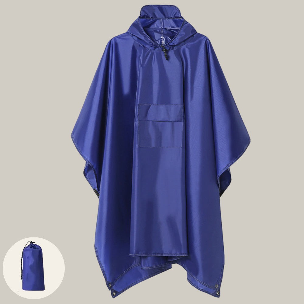 Rain Poncho – Waterproof Hiking & Cycling Rain Cover – Navy