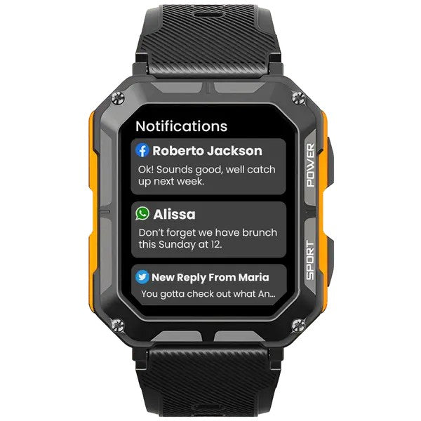 Rugged Smartwatch – Heart-Rate Outdoor Fitness Watch