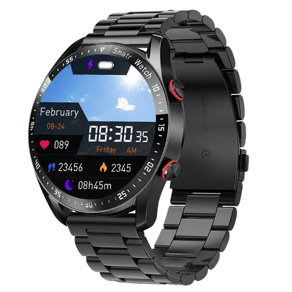 Smartwatch – Lightweight Water-Resistant Fitness Watch – Black Steel