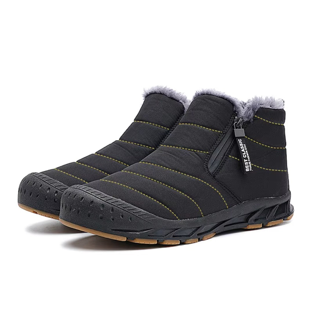 Snow Boots – Men's Insulated Lined Winter Boots – Black