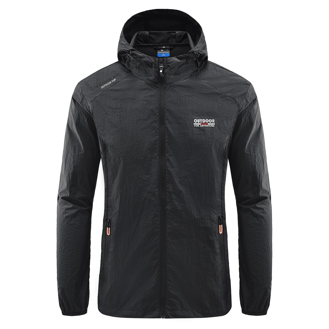 Summer Jacket – Lightweight Windproof Waterproof Shell – Black