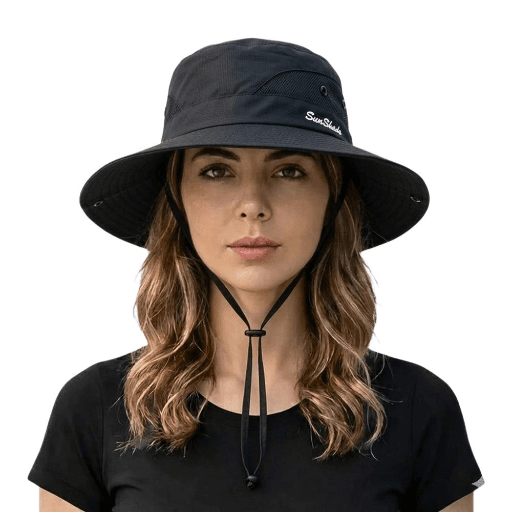 Sun Hat – Lightweight UPF 50+ Wide-Brim UV Protection Hat – Black