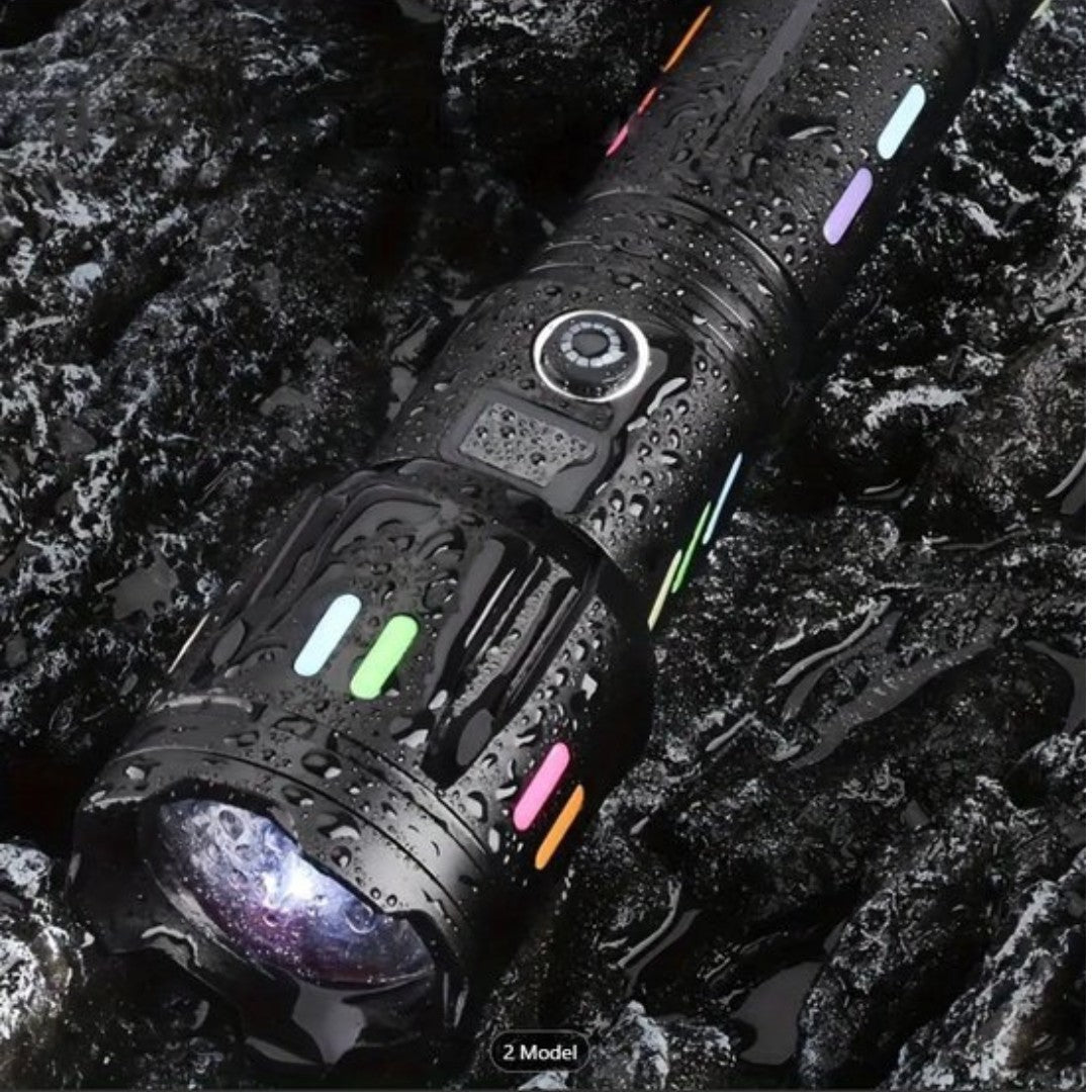 Tactical Torch – 9000-Lumen Rechargeable LED Flashlight