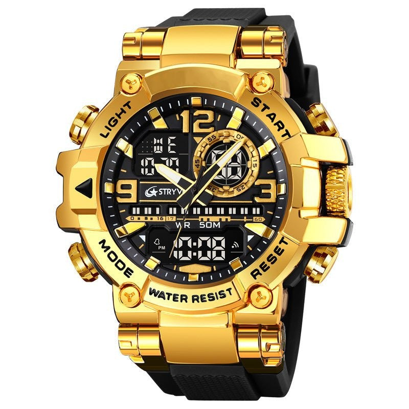 Tactical Watch – Men's Waterproof Sports Digital Watch – Gold