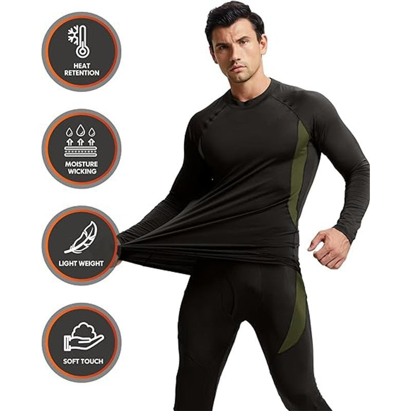 Thermal Base Layer Set – Men's Stretch Underwear Top & Bottom