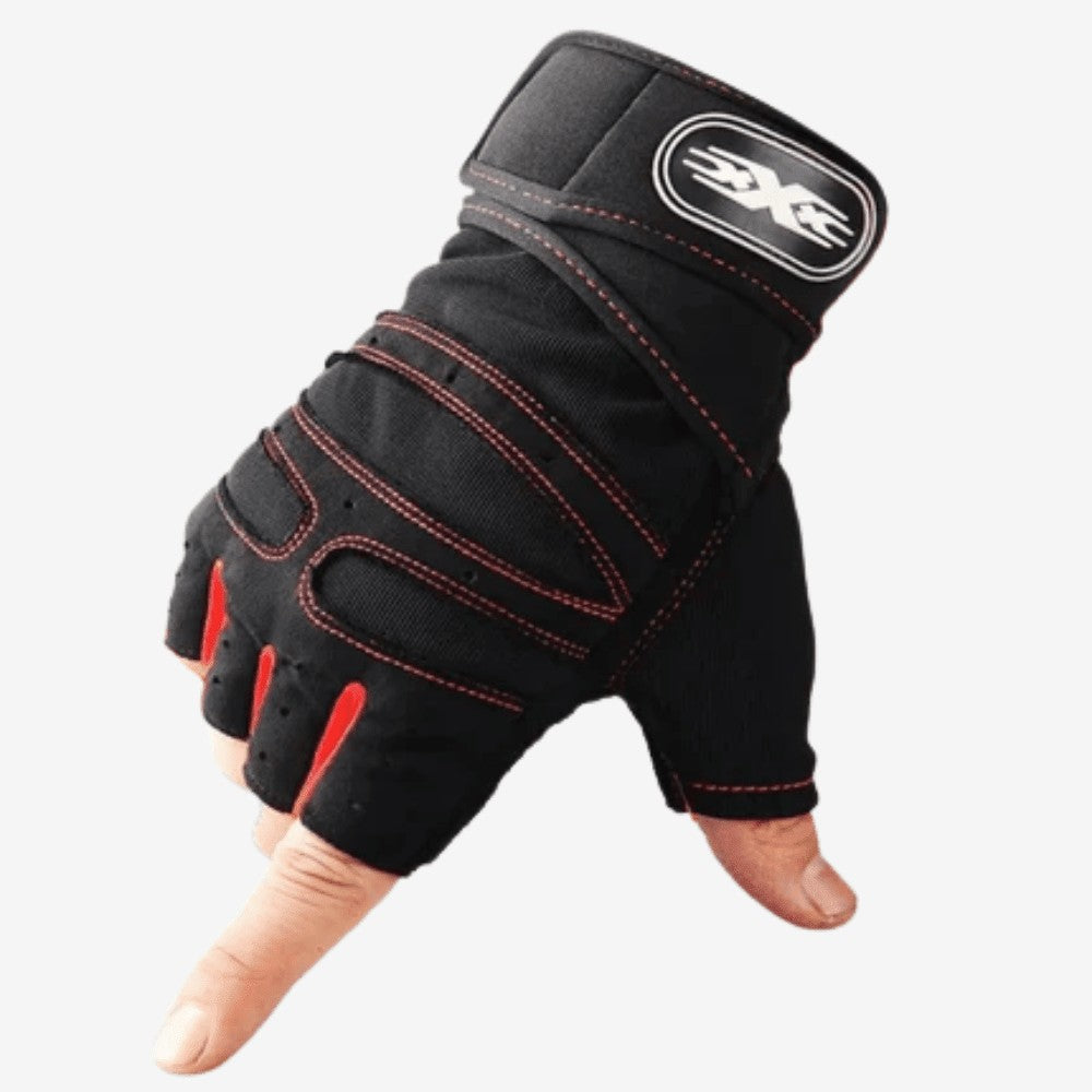Training Gloves – Breathable Half-Finger Fitness Gloves – Red