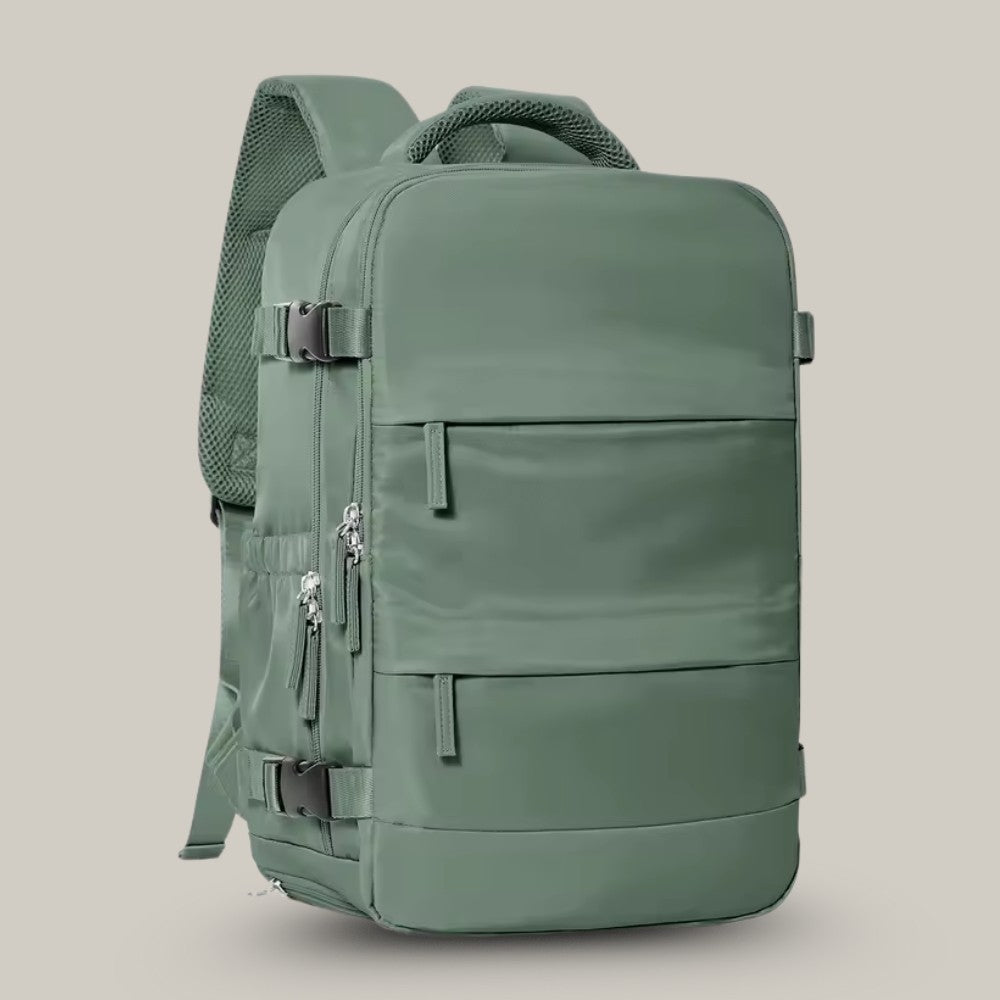 Travel Backpack – Suitcase-Opening Carry-On Rucksack – Green