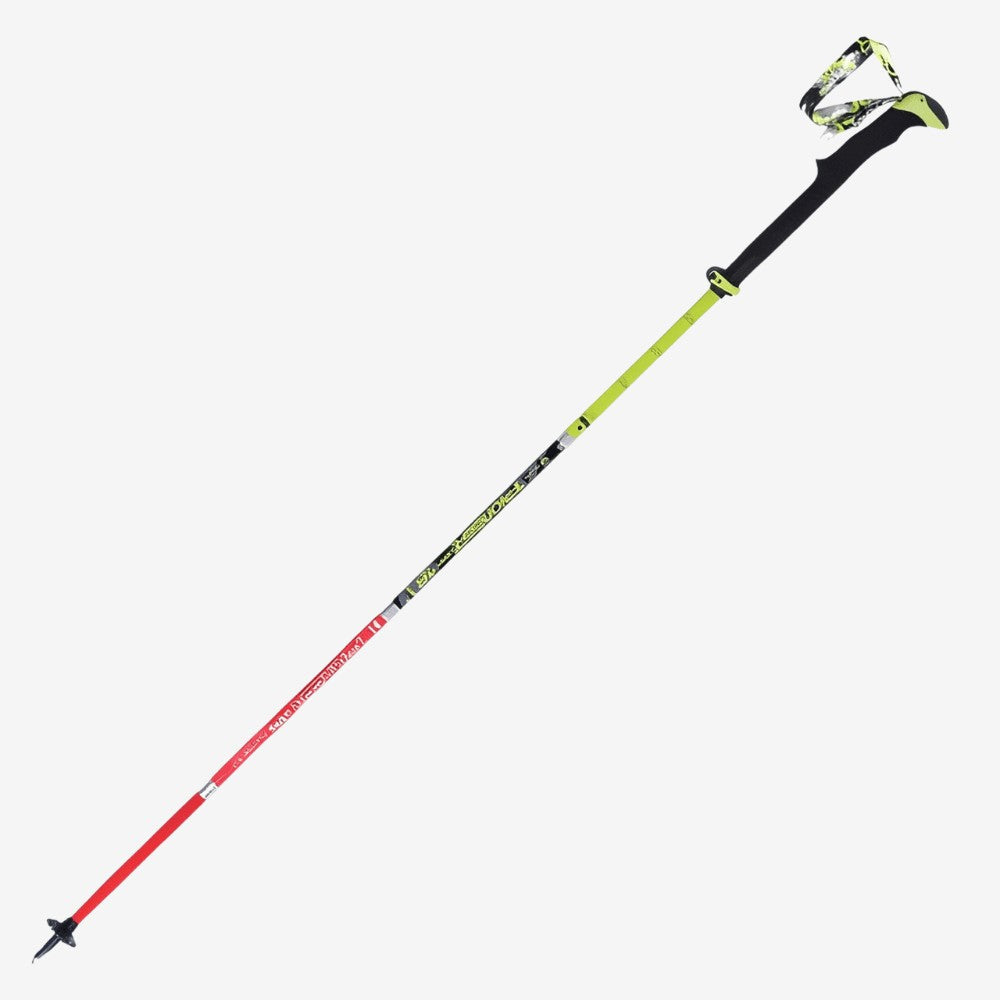 Trekking Pole – Lightweight Folding Carbon Hiking Pole – Red and Neon Green