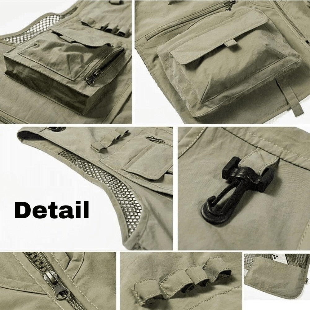 Utility Vest – Lightweight Mesh Multi-Pocket Fishing Vest