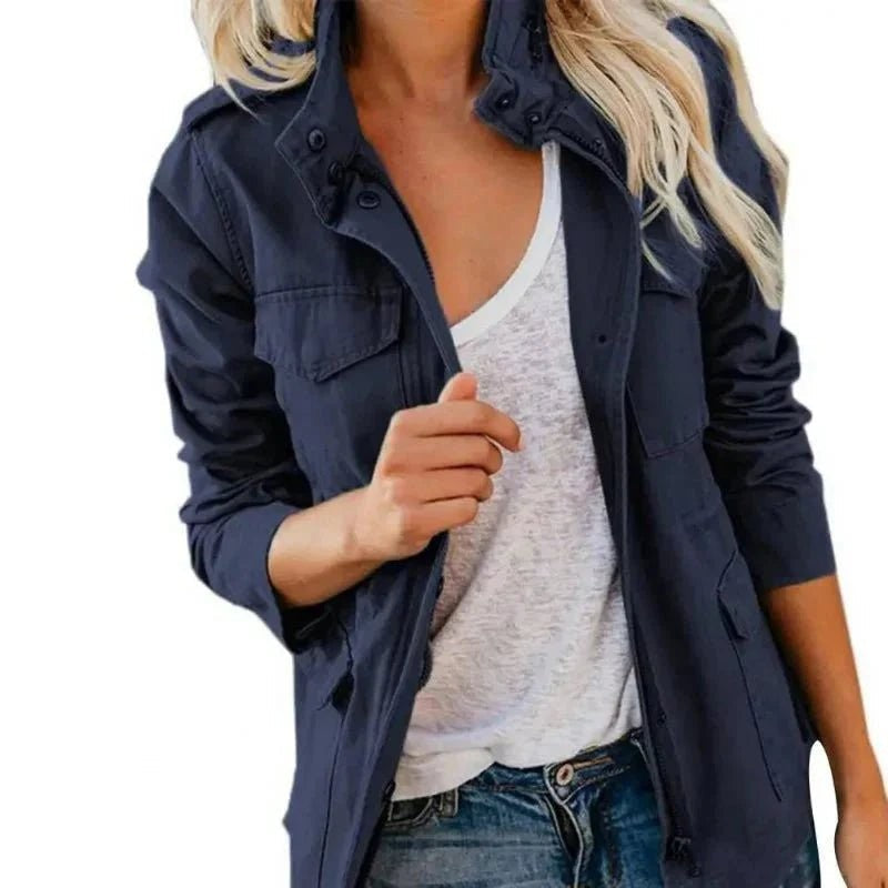 Walking Jacket – Women's Lightweight Wind-Resistant Layer – Blue