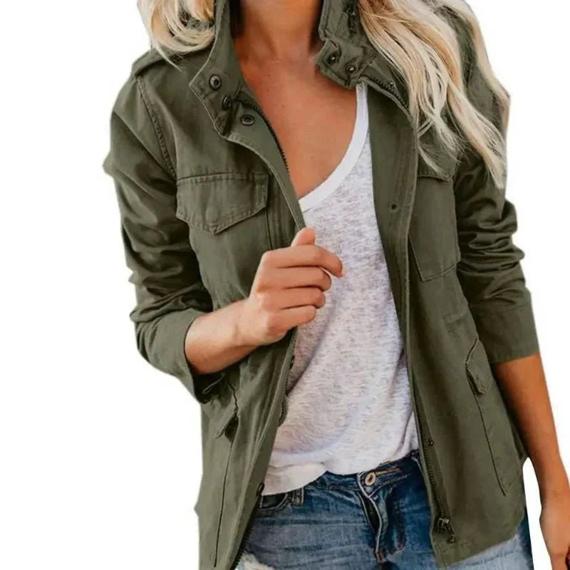 Walking Jacket – Women's Lightweight Wind-Resistant Layer – Green