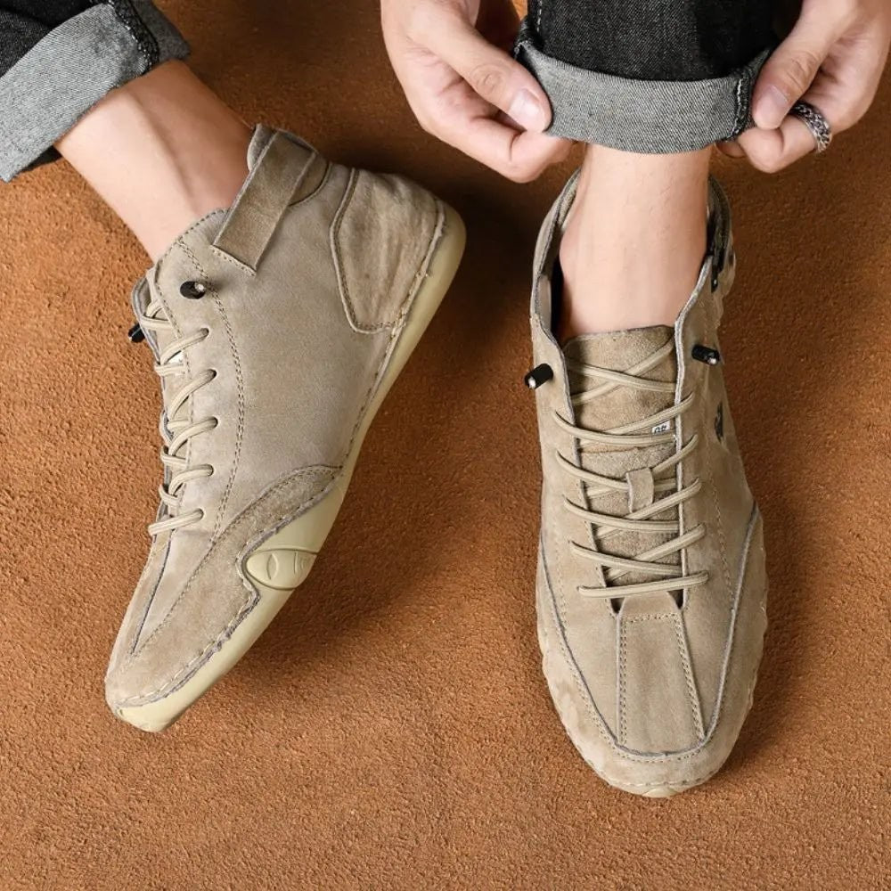 Walking Shoes – Lightweight Breathable Grip Trainers – Khaki