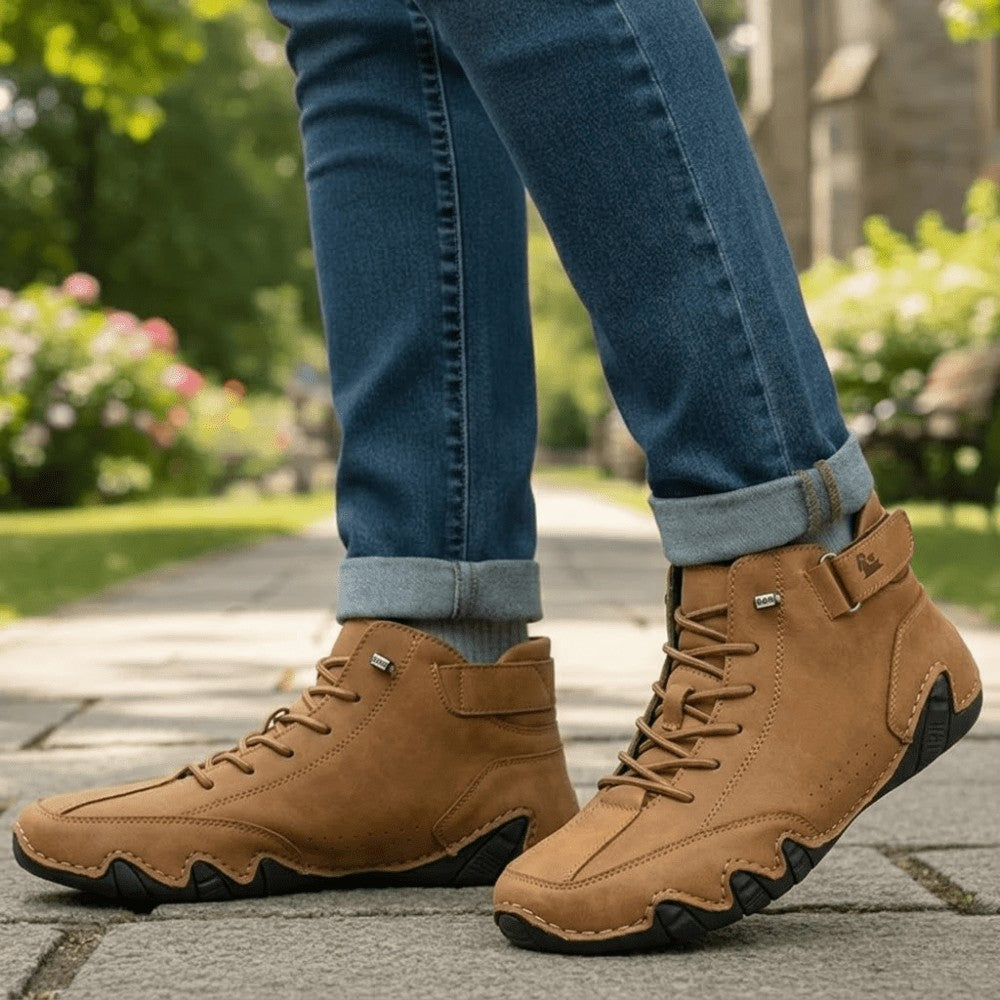 Walking Shoes – Lightweight Breathable Grip Trainers – Brown